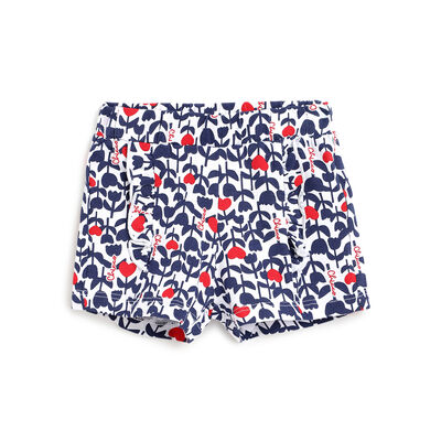 Girls Blue Printed Shorts